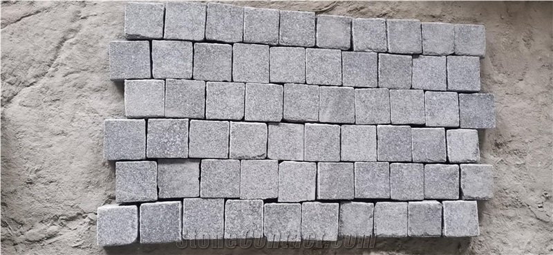 G684 Granite Cubes Cobblestone Mongolian Black Cobblestone